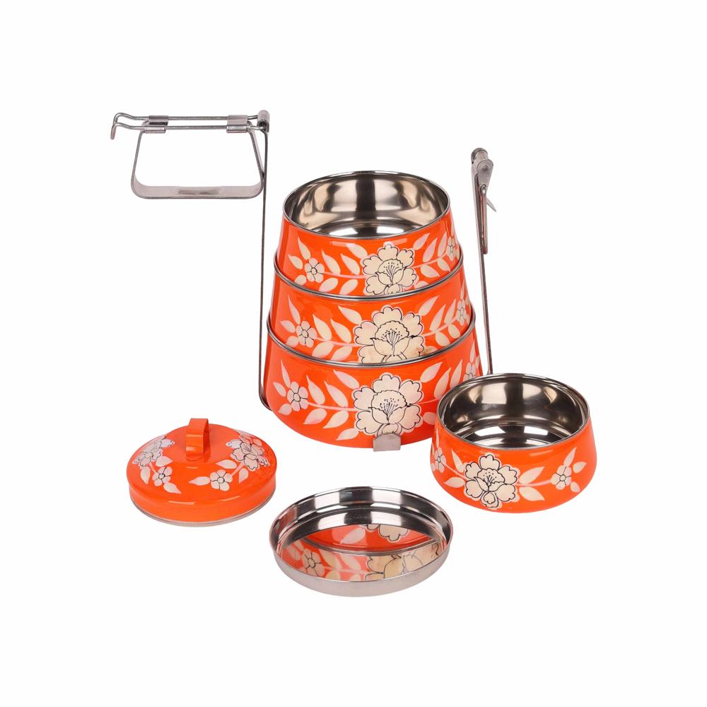 4 Tire Orange Print Lunch Box 