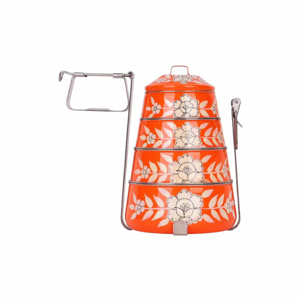 4 Tire Orange Print Lunch Box 