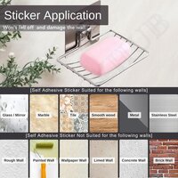 Double Layer Stainless Steel Soap Holder , Wall Mounted (Self-Adhesive)
