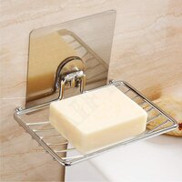 Double Layer Stainless Steel Soap Holder , Wall Mounted (Self-Adhesive)