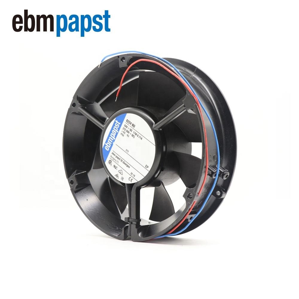 ebmpapst 6224NU 17251 172 X 51mm 24V DC 390m3/h 3400RPM 18W Ball Bearing Inverter Cabinet Axial Cooling Fan