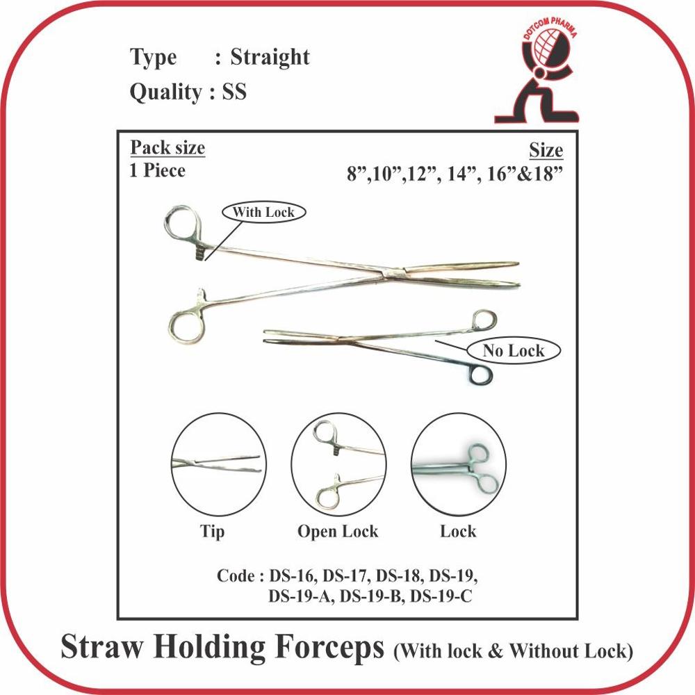 Straw Holding Forceps ( WITHOUT LOCK )14