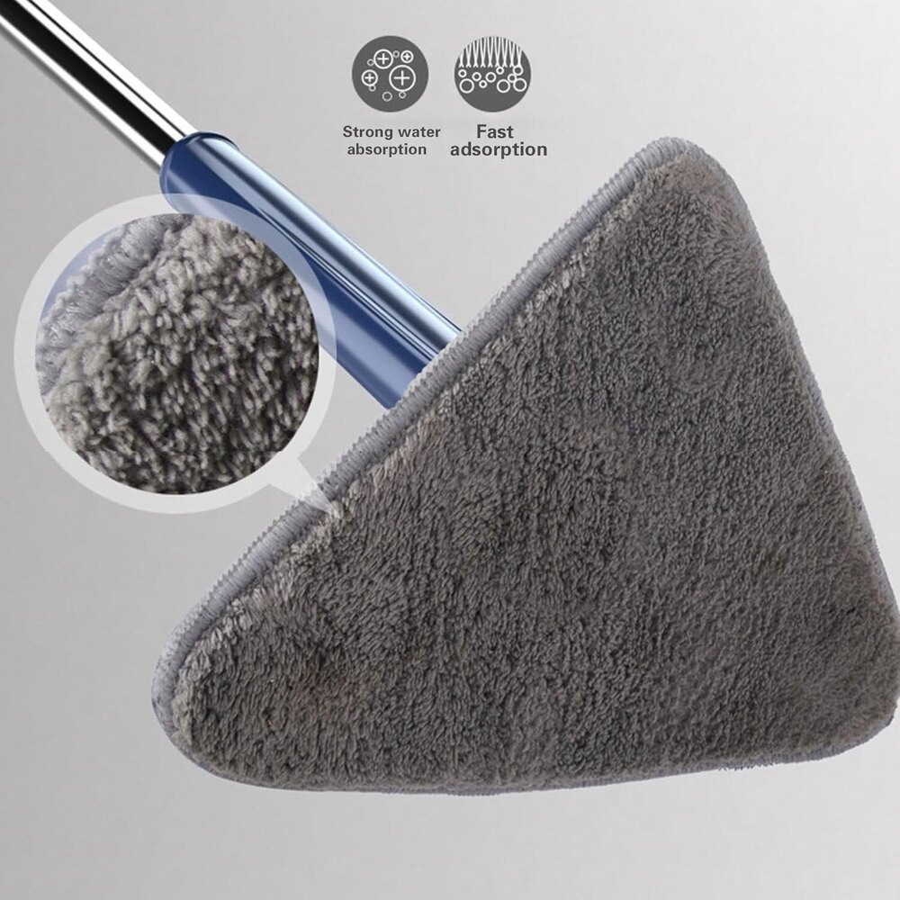 360 Rotatable Multifunctional Triangle Mop With Stainless Steel Long Handle - Color: Blue