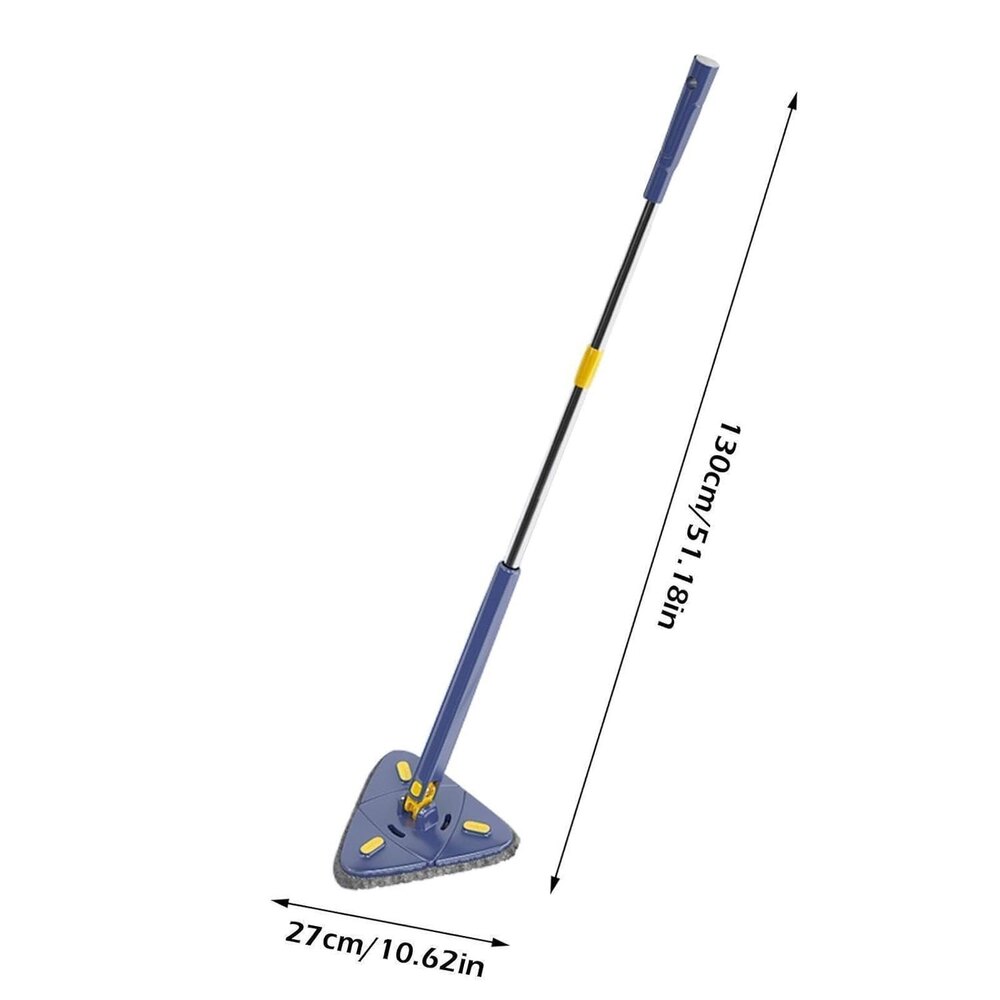 360 Rotatable Multifunctional Triangle Mop With Stainless Steel Long Handle - Color: Blue