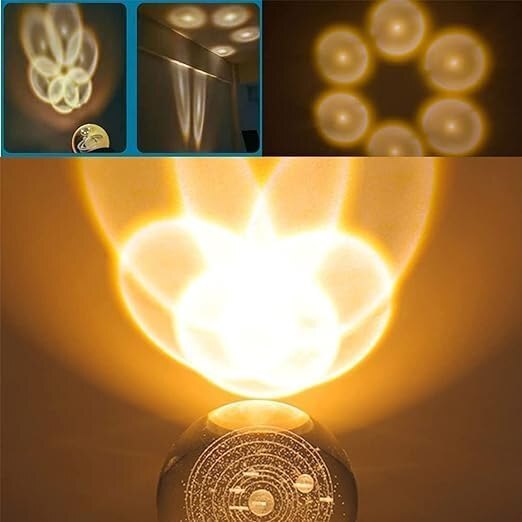 Galaxy Crystal Night Lamp - High-quality Crystal Glass, Usb-powered & Battery-operated | 3d Galaxy Engraving, Warm Led Lighting, Ideal Gift Choice