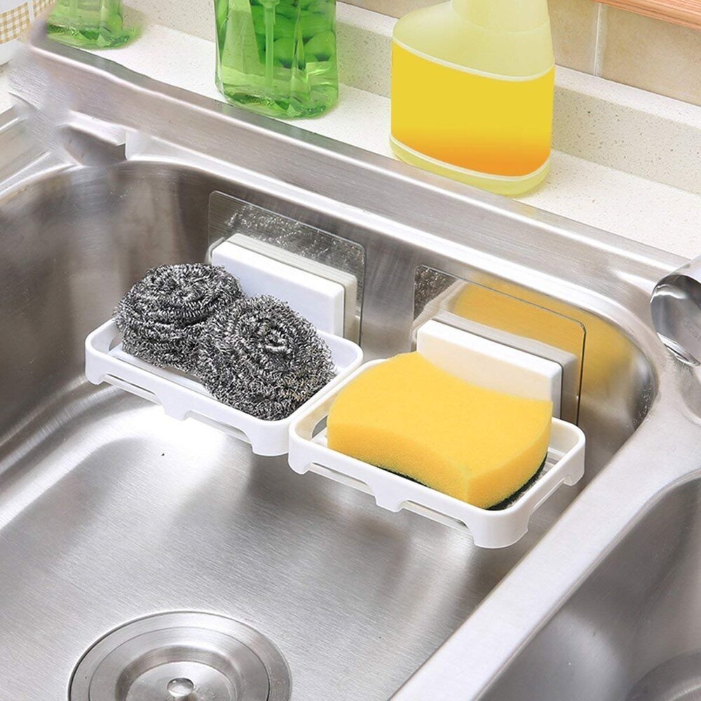 Wall Mounted Self Draining Soap Dish Holder Case -Hanging Waterproof Box Storage Rack