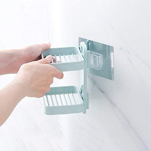 Plastic Double Layer Soap Holder Wall Mounted - Color: Multi Color