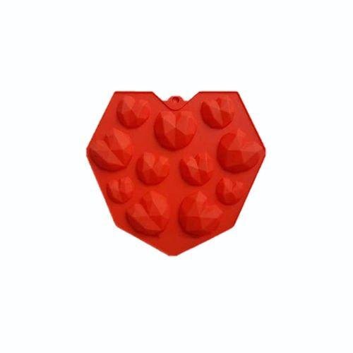 11 Cavity Heart Pinata Mould - Flexible Silicone, 11 Cavity Capacity, Diamond Heart Shape | Easy Release, Microwave And Dishwasher Safe, Multipurpose Use