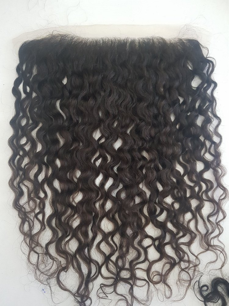 Curly Frontal Hair Weave 13x4 Swiss Lace Sew In Indian Human Hair Extensions
