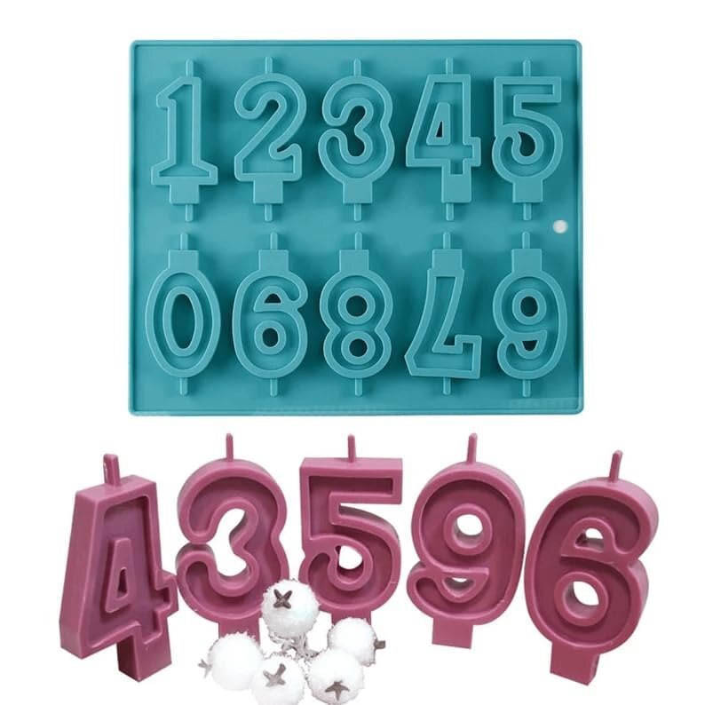 Numeric Candle Mold - Food-grade Silicone, Heat Resistant From -40f To 446f, Flexible Design For Easy Release, Dishwasher-safe For Effortless Cleaning