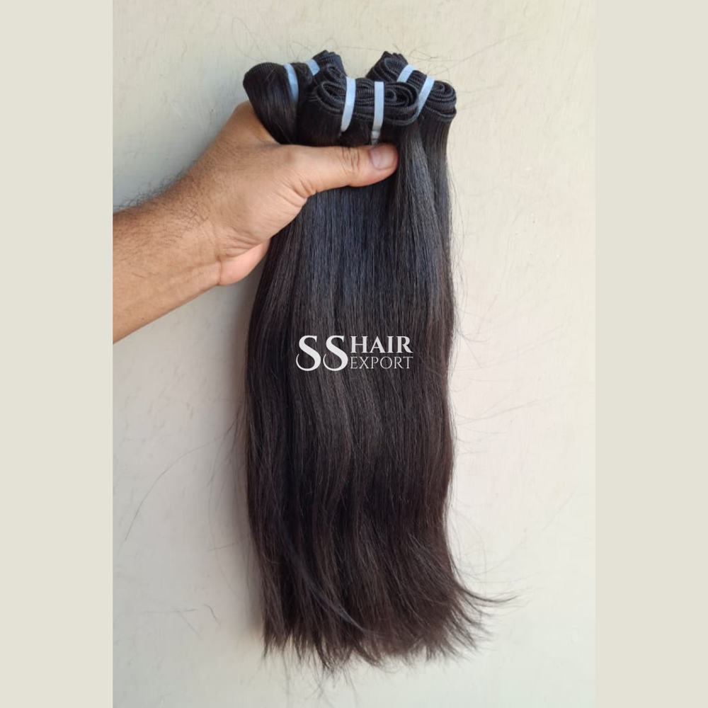 Straight Virgin Human Hair Bundles 10Inch Short Hair 12A Weft Brazilian - Color: Natural Black