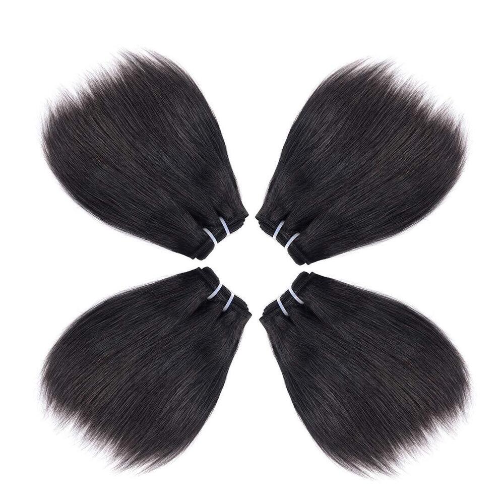 10 Inch Short Human Hair Bundles Natural Color 4 Bundles 12A Brazilian Virgin Hair 100% Unprocessed Straight Human Hair