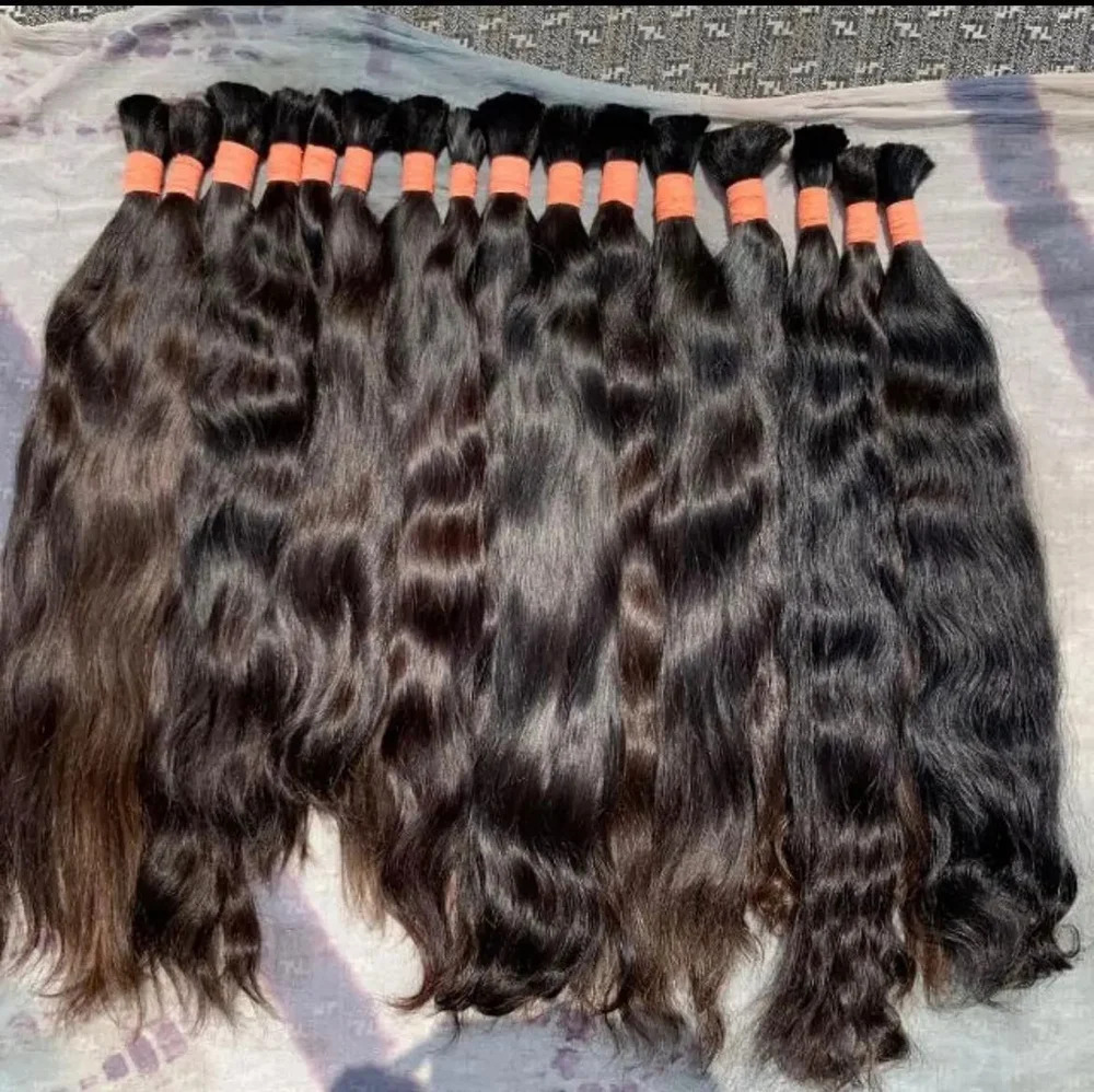 Single Donor Indian Bulk Human Hair Natural Brown Color 10-28inch 100gm
