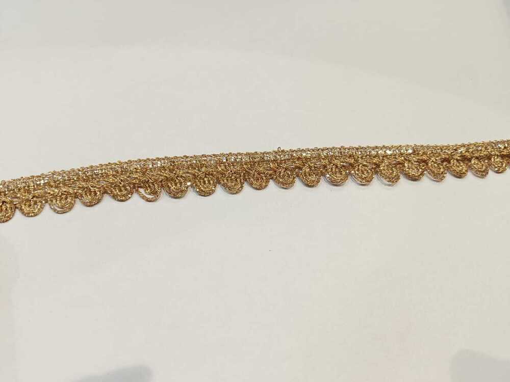 Zari Lace - Polyester Lace Trim 25 Mm X 50 Meters, Gold - Ideal For Garment Embellishment, Craft Projects, Dressmaking