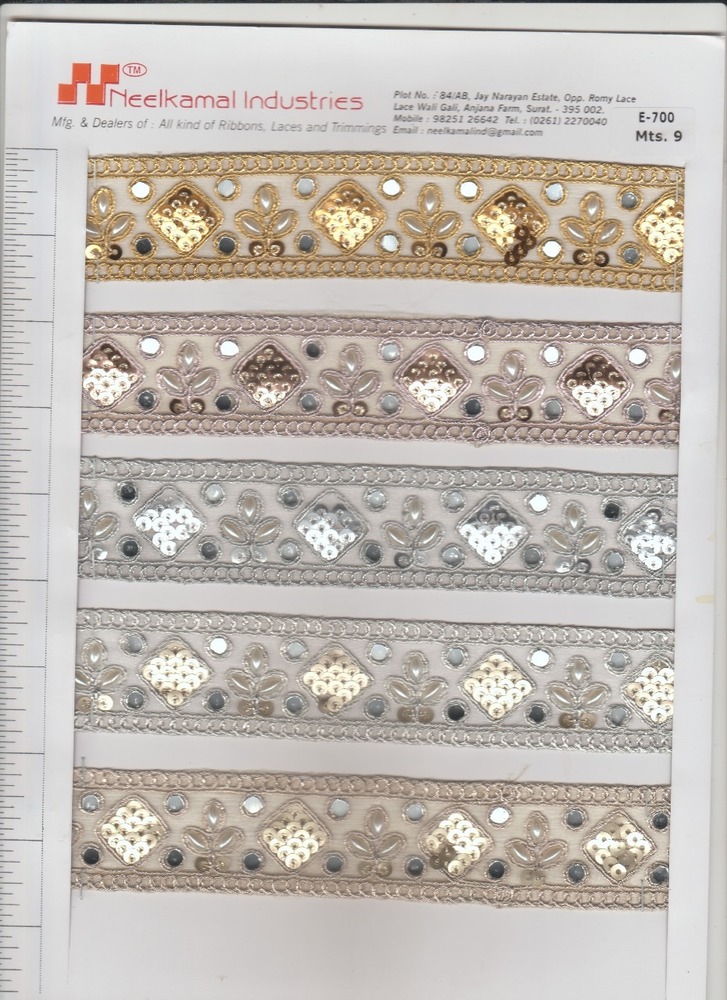 Mirror Work Lace - Color: Golden