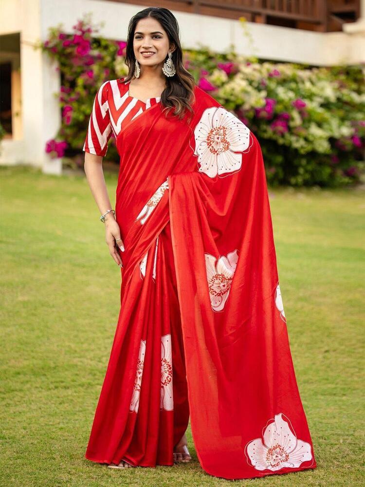 MULMUL COTTON PRINTED SAREE