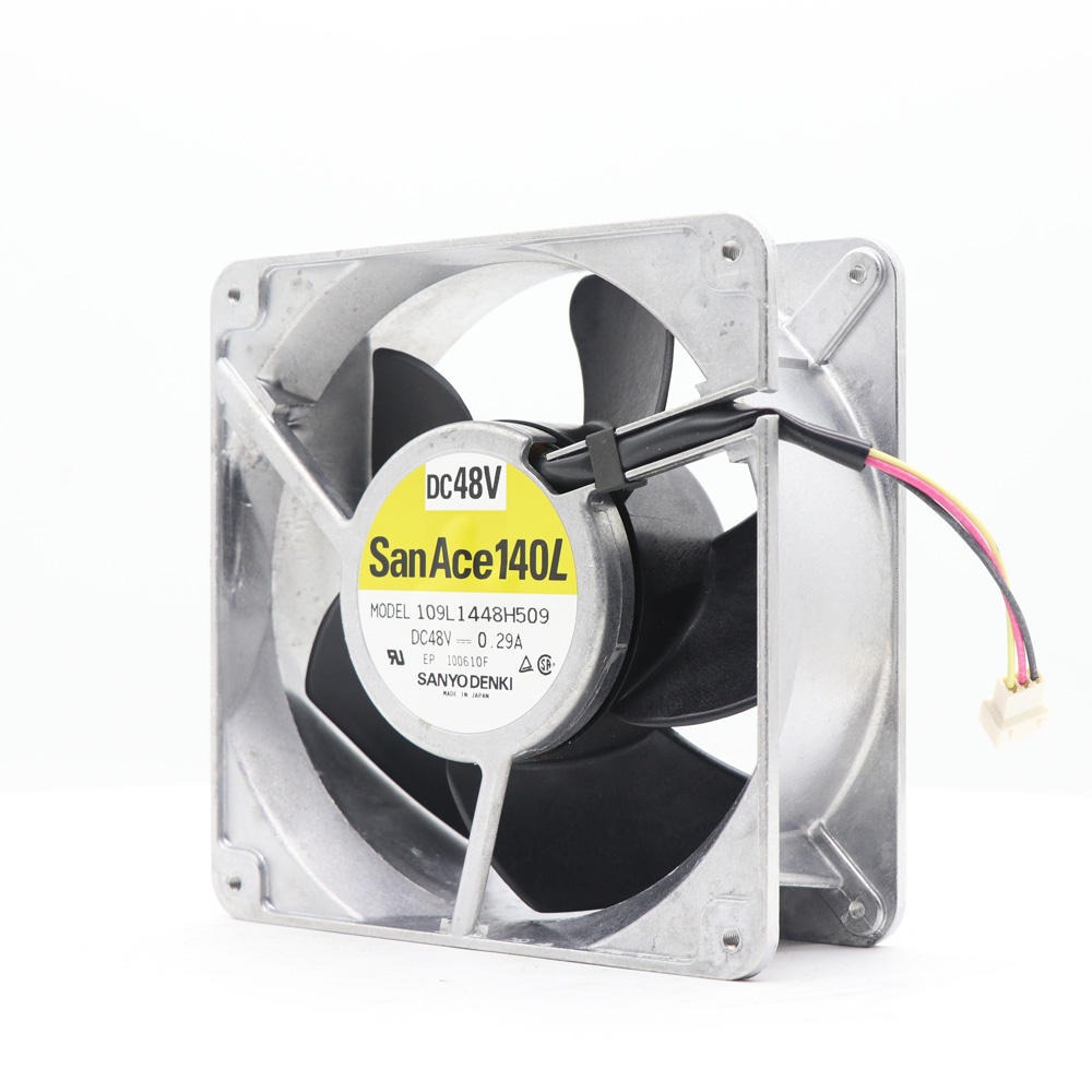 SANYO 109L1448H509 140x140x50mm 48V DC 0.29A Ball Bearing Cabinet Axial Cooling Fan