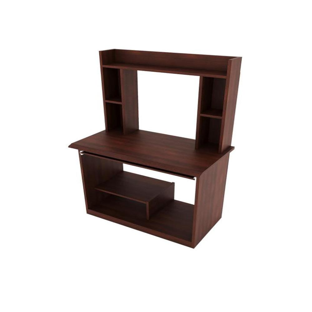 Nilkamal Dion Computer Table - Wooden Particle Board, 5 Open Shelves, Wenge Color | Eco-friendly, Smooth Finish, Durable Design
