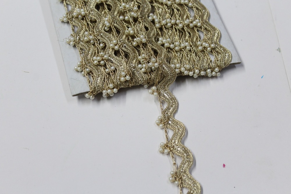 Fancy Jhalar Golden Moti Lace