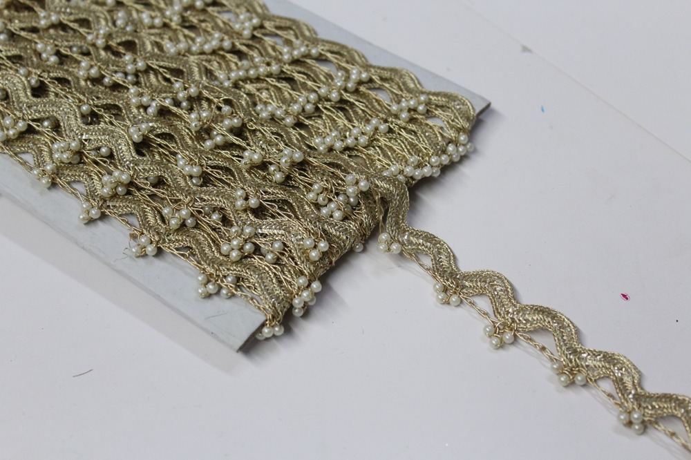 Fancy Jhalar Golden Moti Lace