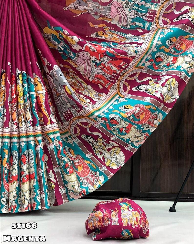 Kalamkari Saree - Bust Size: 44 Inch (In)