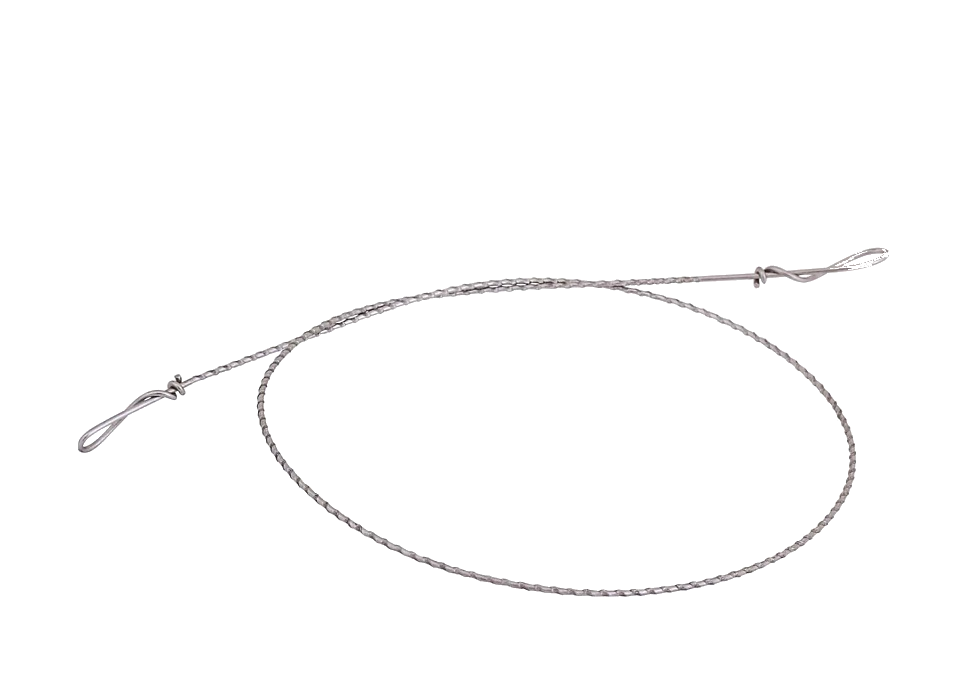 Wire Saw - Stainless Steel Twisted Wire, 12/20/24 Cm Lengths, Silver Color , Flexible Design For Veterinary Bone Cutting Procedures