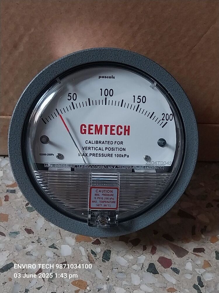 Wholesaler GEMTECH DIFFERENTIAL PRESSURE GAUGE FROM Katni Madhya Pradesh