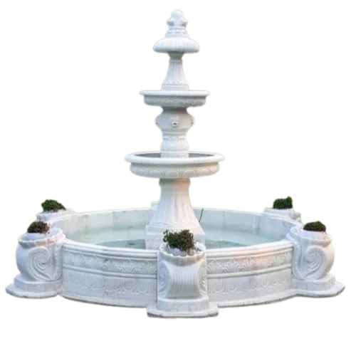 Three Tier Brown Marble Water Fountain