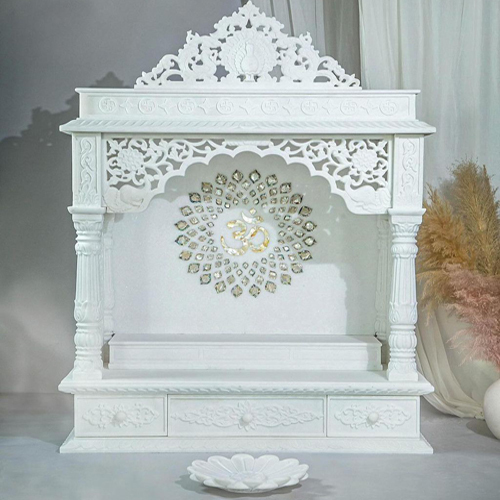 White Carved Marble Temple - Features: Rust Proof