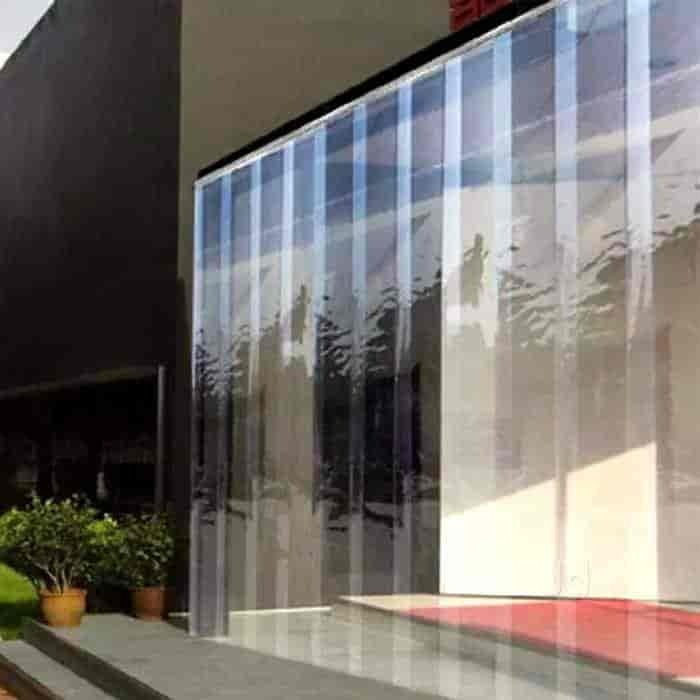 Industrial Vertical Blind - Plastic Material, 8x50 Meters, Transparent Color, 8 Inch Width, 2mm Thickness | Plain Style, Easy Assembly, Suitable For Homes, Offices, Hotels