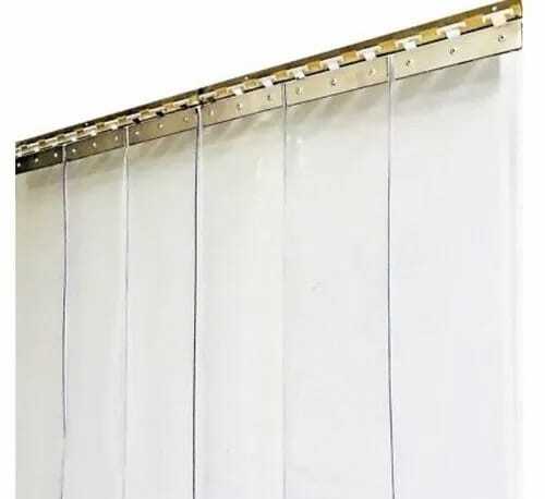 Industrial Vertical Blind - Plastic Material, 8x50 Meters, Transparent Color, 8 Inch Width, 2mm Thickness | Plain Style, Easy Assembly, Suitable For Homes, Offices, Hotels