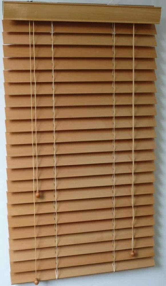 Customize Wooden Blind - Wood Material, 96-inch Width, Multicolor Stripe Pattern | Easily Assembled, Blackout, Heat-insulation, Versatile For Home, Office, Hotel