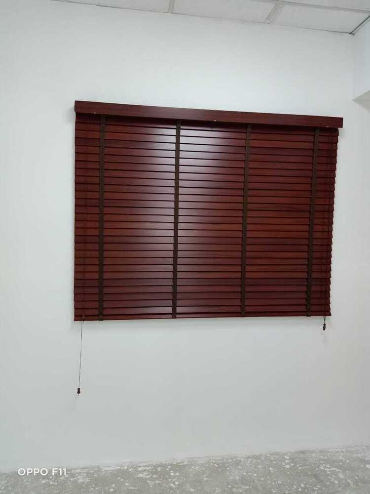 Customize Wooden Blind - Wood Material, 96-inch Width, Multicolor Stripe Pattern | Easily Assembled, Blackout, Heat-insulation, Versatile For Home, Office, Hotel