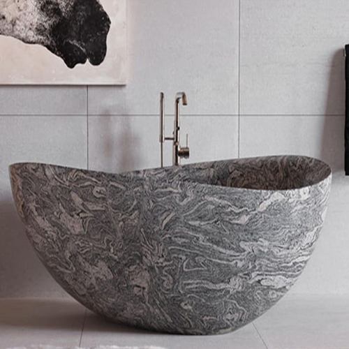 Marble Designer Bathtub - Color: White