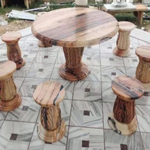 Outdoor Marble Table - Color: Brown