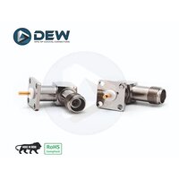 Rp Tnc Female 4hole Flange Mount - Color: Silver