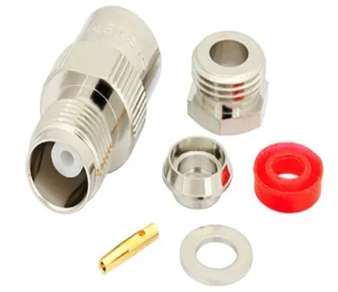 Tnc Female Connector Clamp/Solder Type For Rg58, Rg55, Rg141, Rg142, Rg223, Rg400, Rg303, Pe-C195 - Color: Silver