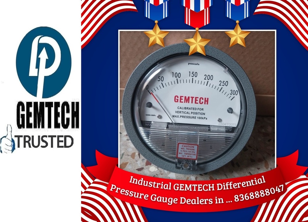 Gemtech Differential Pressure Gauges Distributors India by Nellore (AP)