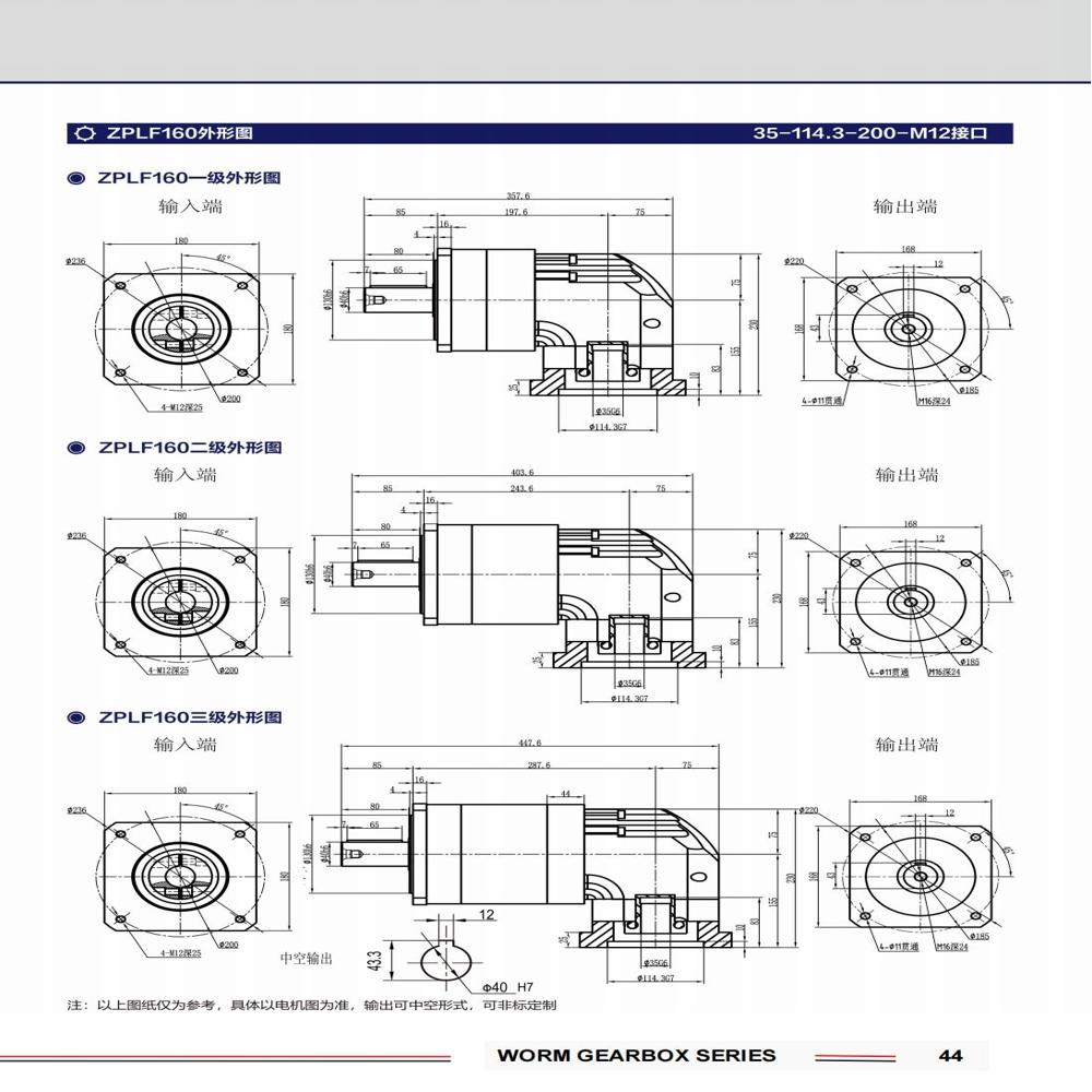 ZPLF160 Industrial Planetary Gearbox  Robust 35mm to 40mm Torque Transfer   Smooth & Reliable