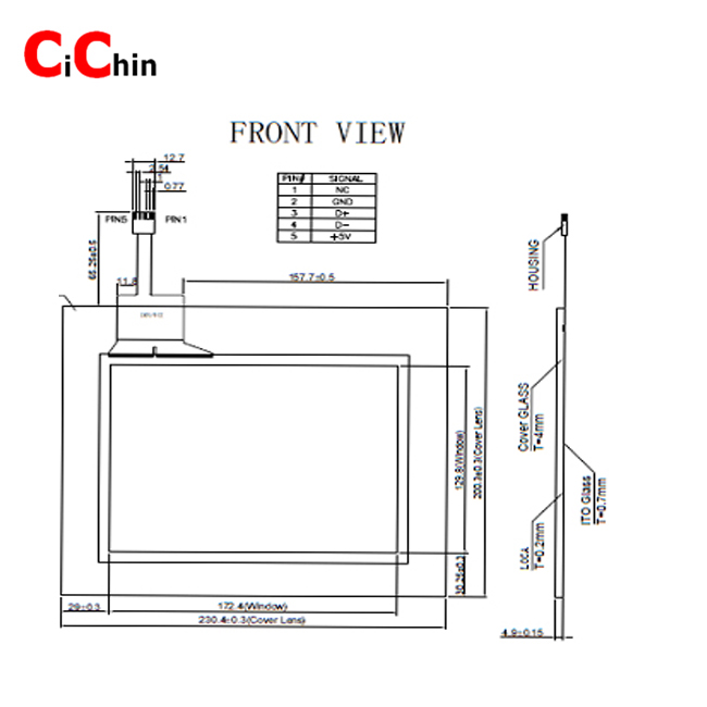 8.4 Inch USB Capacitive Touch Screen, USB capaicitve touch panel, touch screen for medical device