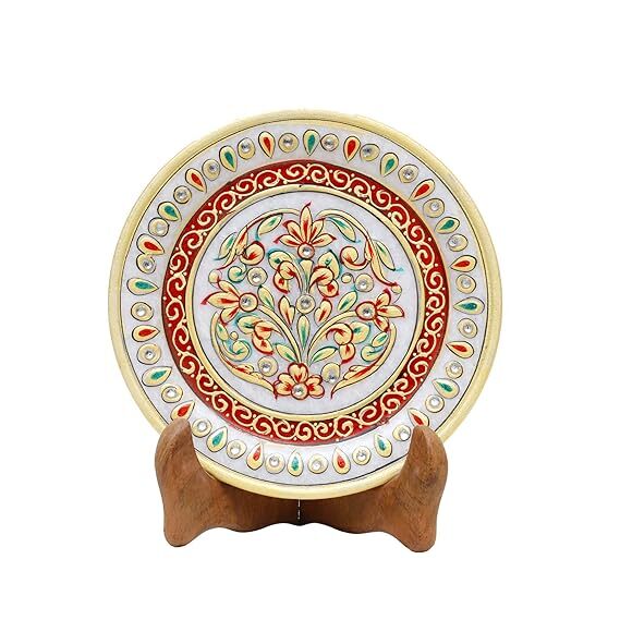 Designer Decorative Marble Pooja Thali