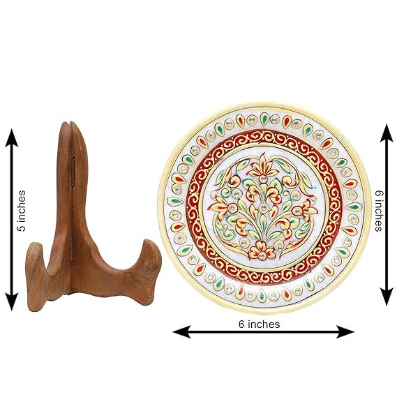 Designer Decorative Marble Pooja Thali