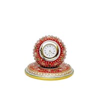 Decorative Round Marble Clock with Round Plate Stand for Home