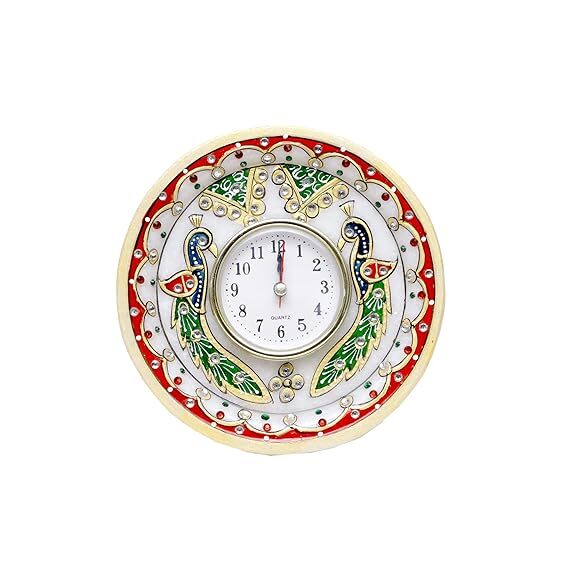 Decorative Round Marble Clock for Home