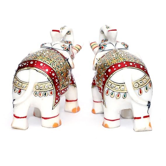 marble handicraft elephant pair