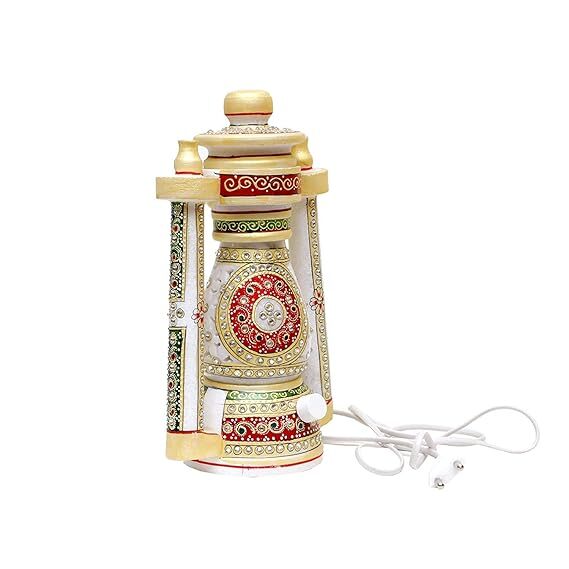 Antique Rajasthani Marble Lantern Lamps for Home Decoration