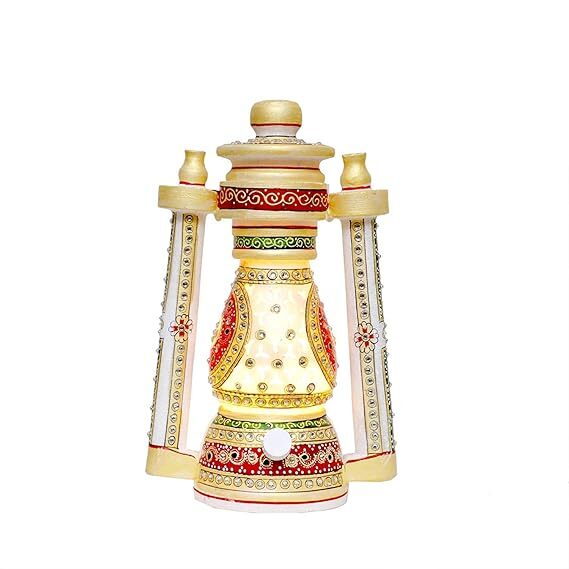 Antique Rajasthani Marble Lantern Lamps for Home Decoration