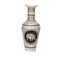 Elegant White Marble Flower Vase - Handcrafted Decorative Piece, Intricate Detailing, Traditional Indian Artistry, Available In All Sizes