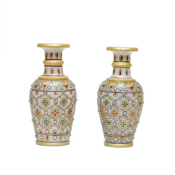 White Marble Decorative Vase for Living Room
