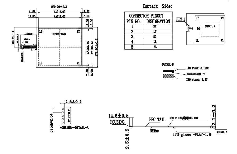 10.4 Inch 5 Wire Resistive Touch Screen Panel, USB capacitive touch screen